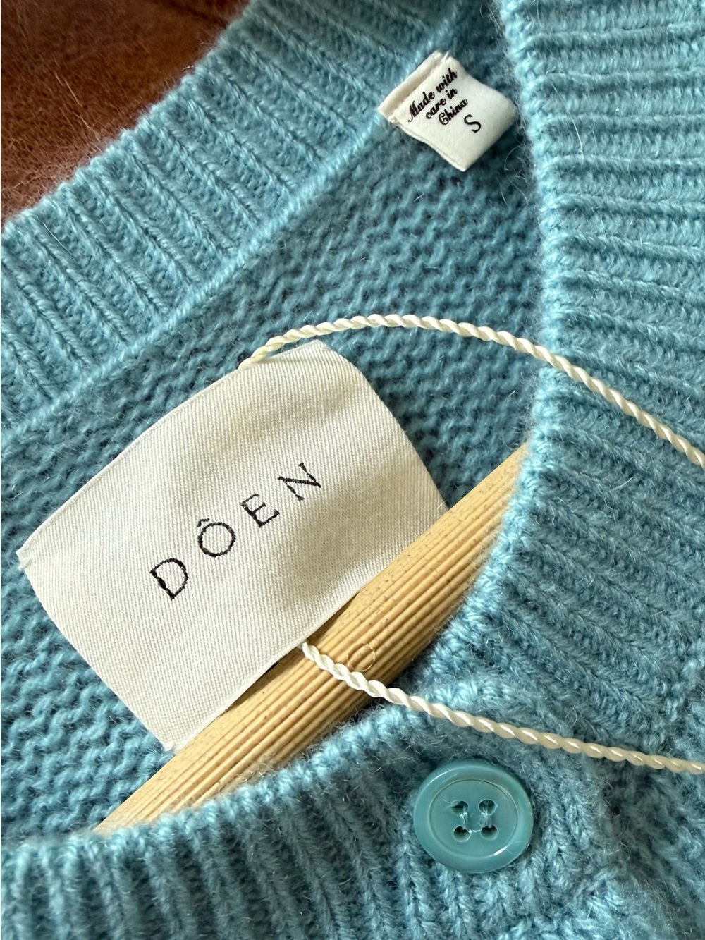 Doen ALESIA CASHMERE CARDIGAN Small Aquamarine NWT - Picture 9 of 11